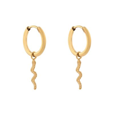 Earrings minimalistic snake - gold