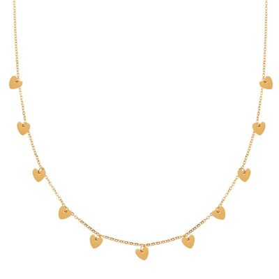 Necklace a lot of hearts - adult - gold