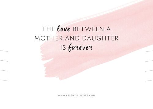 Necklace card “the love between a mother and daughter is forever”