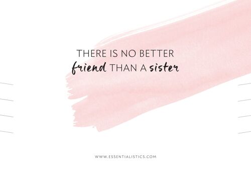 Necklace card “there is no better friend than a sister”