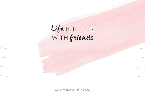 Necklace card “life is better with friends”