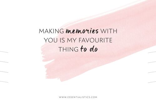 Necklace card “making memories with you is my favourite thing to do”