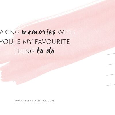 Necklace card “making memories with you is my favourite thing to do”