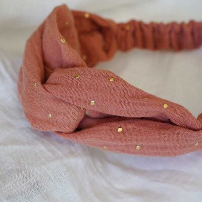 Mila Kinderstirnband Marsala Pink und Gold