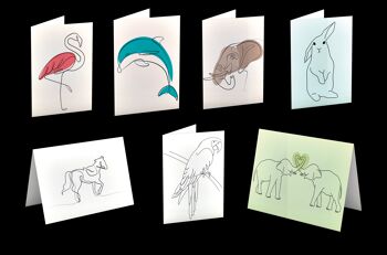 Cartes de voeux d'animaux minimalistes 1