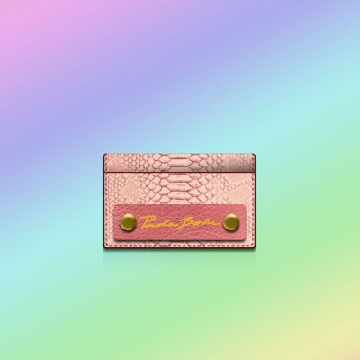 Recycled plastic card holders - Pink Alligator