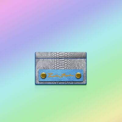 Recycled plastic card holders - Blue Alligator