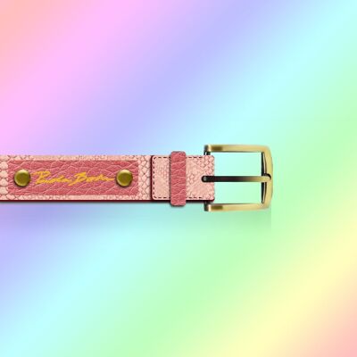 Recycled plastic belts - Pink Alligator - 85