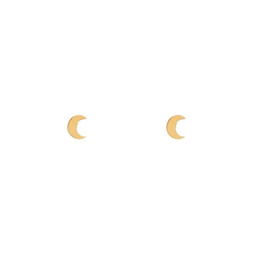 Stud earrings moon - gold