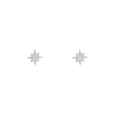 Stud earrings northstar - silver