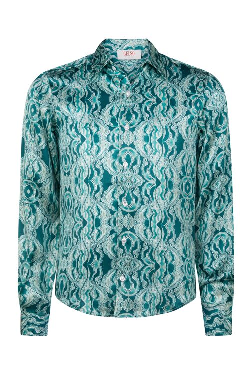 Hypnotic green silk shirt