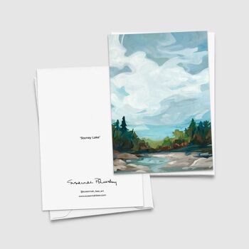Peinture de lac de forêt | Carte de voeux d'artiste | Cartes de correspondance 2