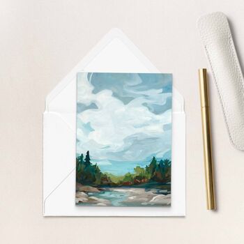 Peinture de lac de forêt | Carte de voeux d'artiste | Cartes de correspondance 3