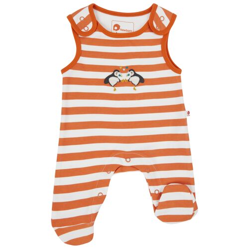 FOOTED BABY DUNGAREES - PUFFIN