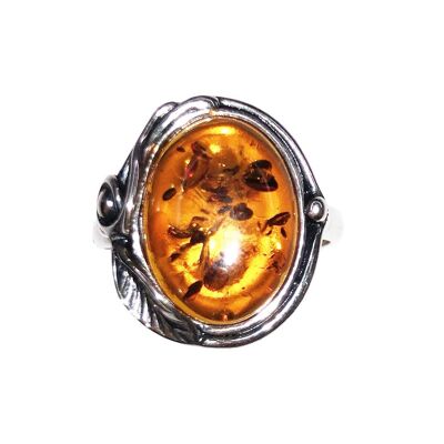 Bague Ambre "Justine" - Argent 925