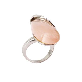 Bague Quartz rose "Colombe" - Argent 925 2