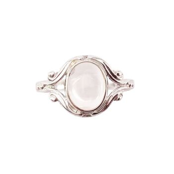 Bague Quartz rose "Honorine" - Argent 925 1