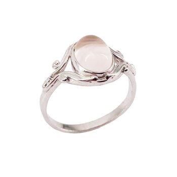 Bague Quartz rose "Honorine" - Argent 925 2