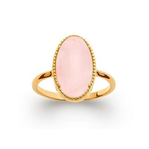 Bague Quartz rose "Judith" - Plaqué Or 750