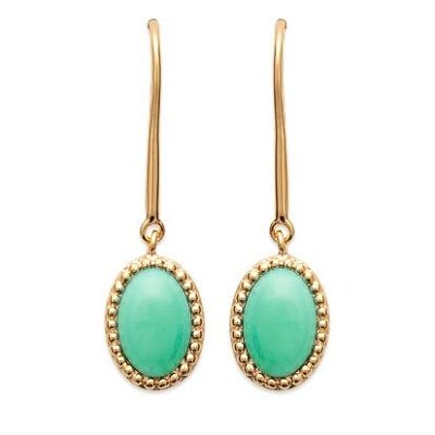 "Alexandra" Aventurine Earrings - 750 Gold Plated