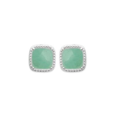 Boucles d'Oreilles Aventurine "Constantine" - Argent 925