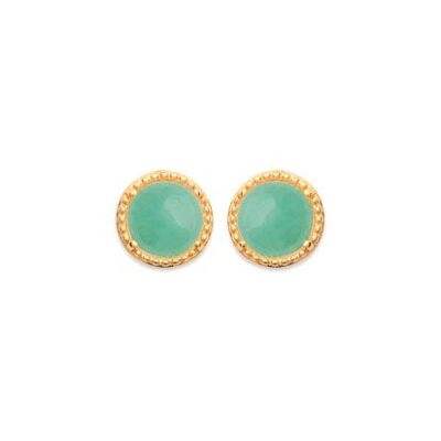Aventurine "Constantine" Earrings - 750 Gold Plated