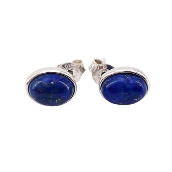 Boucles d'Oreilles Lapis-lazuli "Camille" - Argent 925 1