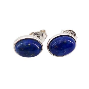 Boucles d'Oreilles Lapis-lazuli "Camille" - Argent 925 3