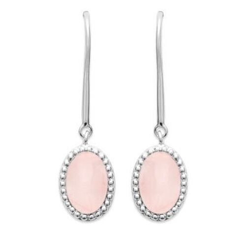 Boucles d'Oreilles Quartz rose "Alexandra" - Argent 925