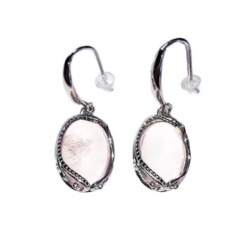 Boucles d'Oreilles Quartz rose "Capucine" - Argent 925