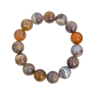 Bracelet Agate botswana - Pierres boules 10mm - 18 cm- Sans fermoir