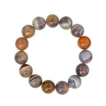 Bracelet Agate botswana - Pierres boules 12mm - 20 cm- Sans fermoir 2