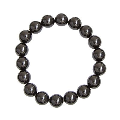 Bracciale in agata nera - Pietre a sfera da 10 mm - 18 cm - Senza chiusura