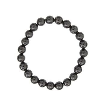 Bracelet Agate noire - Pierres boules 8mm - 18 cm- Sans fermoir 2