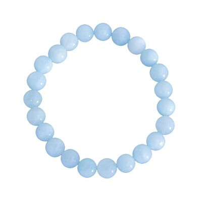 Aquamarine bracelet - 8mm ball stones - 20 cm - Without clasp