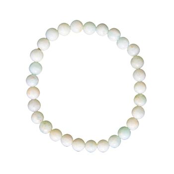 Bracelet Amazonite - Pierres boules 6mm - 18 cm- Fermoir argent 2