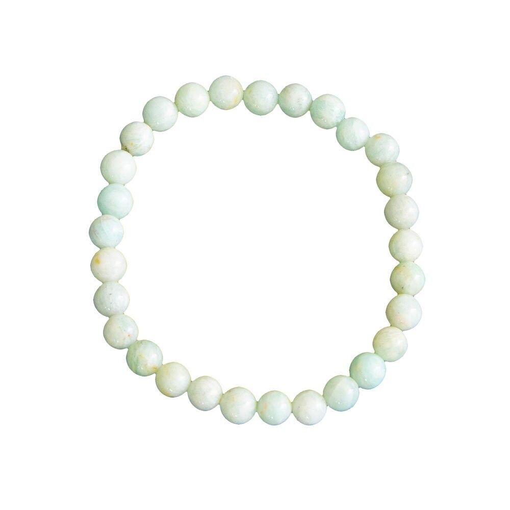 Bracciale Amazonite - Pietre a sfera da 6 mm - 22 cm - Chiusura in oro