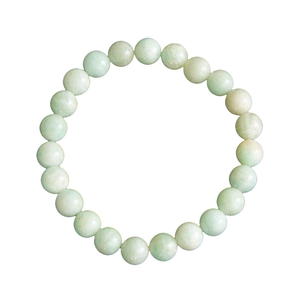 Bracciale Amazonite - Pietre a sfera 8mm - 18 cm - Senza chiusura