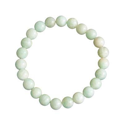 Bracciale Amazonite - Pietre a sfera 8mm - 18 cm - Chiusura in argento