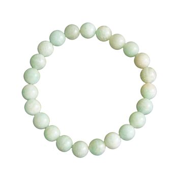 Bracelet Amazonite - Pierres boules 8mm - 18 cm- Fermoir argent 1