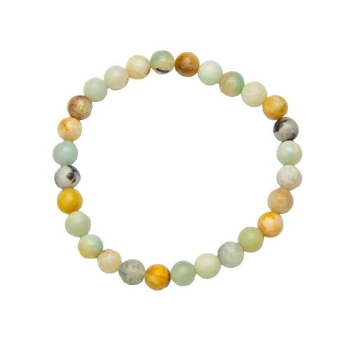 Bracelet Amazonite multicolore - Pierres boules 6mm - 22 cm- Sans fermoir