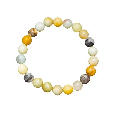 Bracciale Amazzonite multicolore - Pietre a sfera 8mm - 18 cm - Chiusura in argento