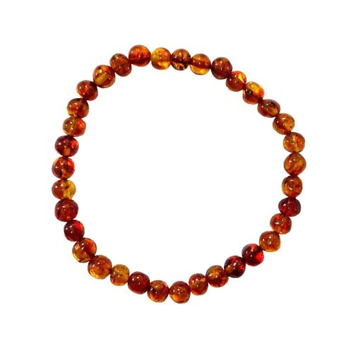 Bracelet Ambre Cognac - Pierres Pépites