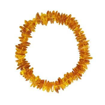 Bracelet Ambre Jaune - Baroque 19cm 2