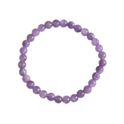 Amethyst-Armband - 6 mm Kugelsteine - 18 cm - Silberverschluss