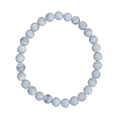 Bracelet Calcédoine - Pierres boules 6mm - 20 cm- Sans fermoir