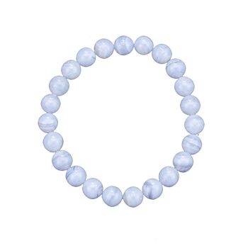 Bracelet Calcédoine - Pierres boules 8mm - 18 cm- Sans fermoir 1