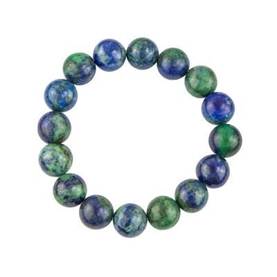 Bracciale Chrysocolla - Pietre a sfera 12mm - 20 cm - Chiusura in argento