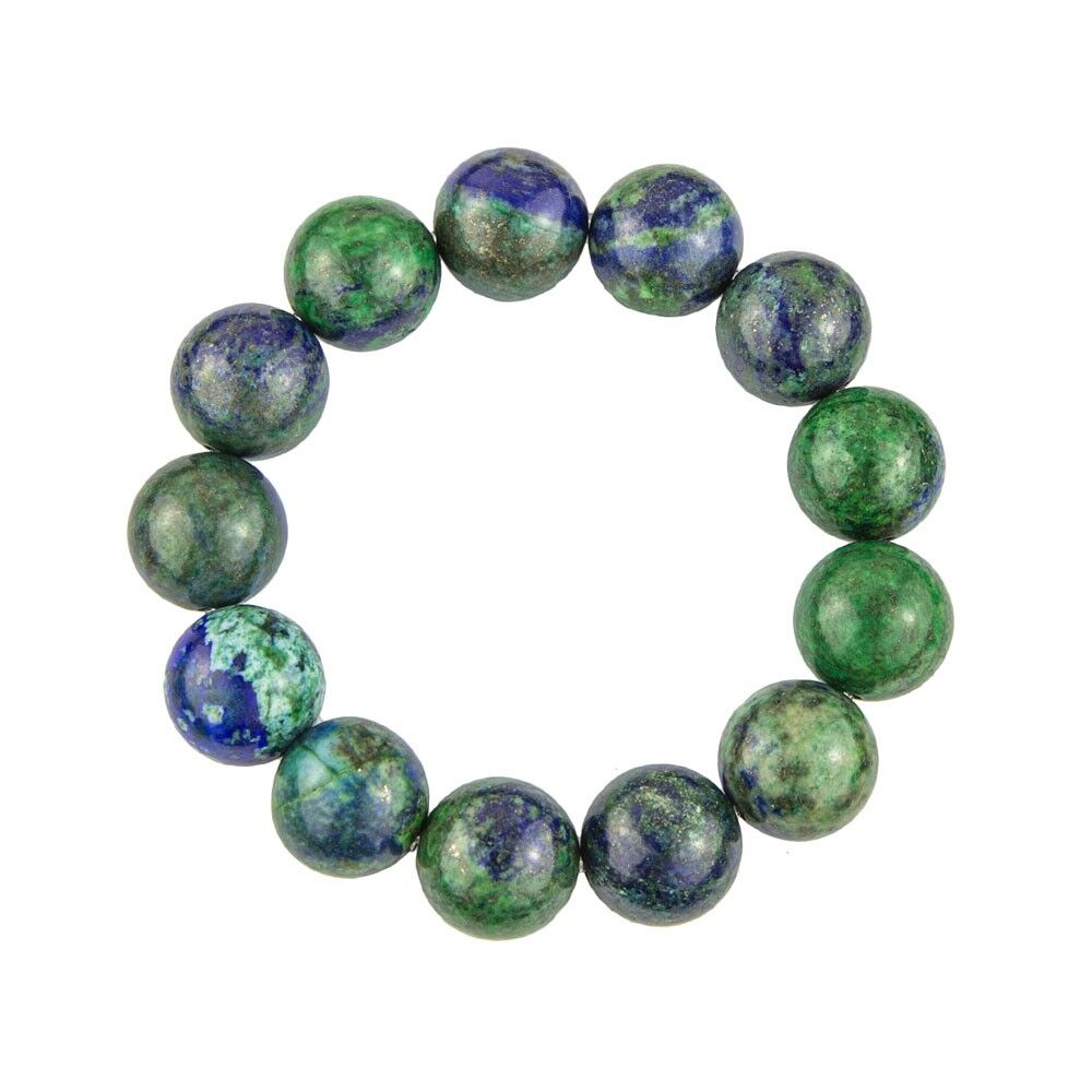 Chrysocolla bracelet - 14mm ball stones - 18 cm - Silver clasp