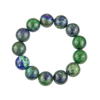 Bracelet Chrysocolle - Pierres boules 14mm - 18 cm- Fermoir argent 1